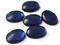 6 14mm x 10mm Vintage Cobalt Blue Glass Oval Foil Back Cabochons